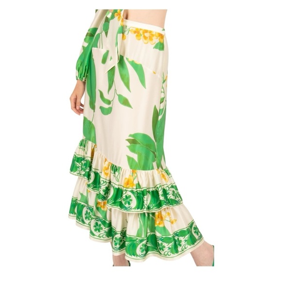 Secret Mission Natalie Silk Top AND Skirt - 100% Silk WHOLE OUTFIT Size Large - Picture 7 of 13